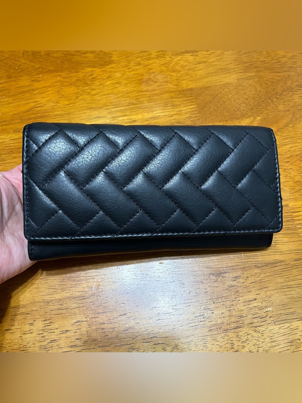 Black Quilted genuine leather women ‘s Wallet